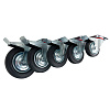 Опора поворотная колесная с тормозом HITCH 125*34 резина черная SCb55